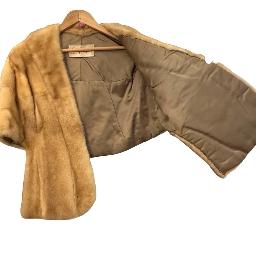 Lane Bryant Blonde Mink Fur Bolero Capelet Shrug M Old Money Glam Rare Vintage — image 3 of 8